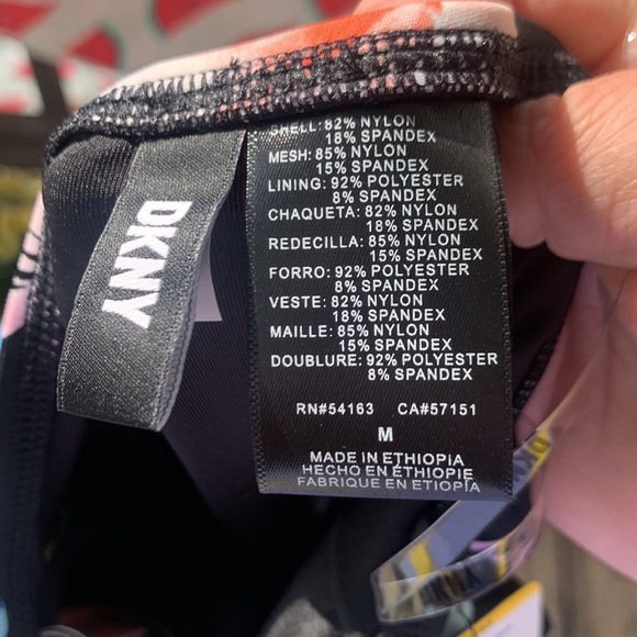 NWT DKNY Tropical Print Hibiscus Palm Swimsuit One Piece Size Medium $118 - Picture 9 of 15